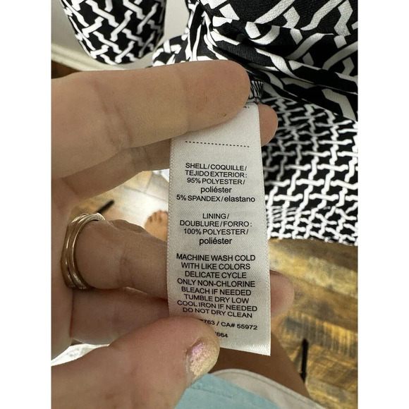 Laundry by Shelli Segal Black AnD White M Wrap Dress Size M Stretch Knit NWT - Picture 6 of 6